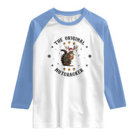 Funny Christmas Squirrel Raglan Shirt The Original Nutcracker Snowflake Santa Hat - Wonder Print Shop