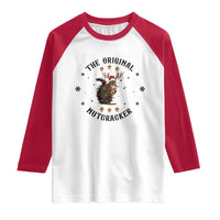 Funny Christmas Squirrel Raglan Shirt The Original Nutcracker Snowflake Santa Hat - Wonder Print Shop