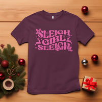 Funny Pink Christmas T Shirt Sleigh Girl Sleigh Reindeer - Wonder Print Shop