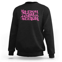 Funny Pink Christmas Sweatshirt Sleigh Girl Sleigh Reindeer - Wonder Print Shop