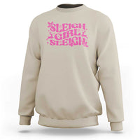Funny Pink Christmas Sweatshirt Sleigh Girl Sleigh Reindeer - Wonder Print Shop