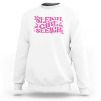 Funny Pink Christmas Sweatshirt Sleigh Girl Sleigh Reindeer - Wonder Print Shop