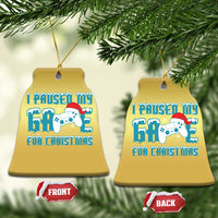 Funny Xmas Gamers Christmas Ornament I Paused My Game For Christmas Snowy Santa Hat - Wonder Print Shop