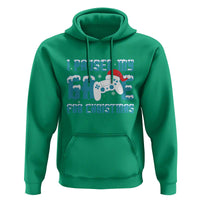 Funny Christmas Gamers Hoodie I Paused My Game For Christmas Snowy Santa Hat