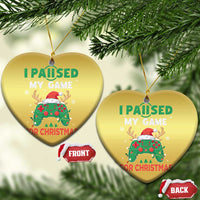 Funny Xmas Gamers Christmas Ornament I Paused My Game For Christmas Santa Hat - Wonder Print Shop