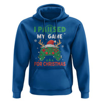 Funny Christmas Gamers Hoodie I Paused My Game For Christmas Santa Hat