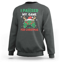 Funny Christmas Gamers Sweatshirt I Paused My Game For Christmas Santa Hat - Wonder Print Shop