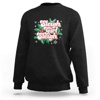 Sleigh Girl Sleigh Sweatshirt Christmas Retro Groove Slay Girl Mistletoe - Wonder Print Shop