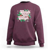 Sleigh Girl Sleigh Sweatshirt Christmas Retro Groove Slay Girl Mistletoe - Wonder Print Shop