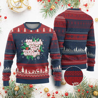 Sleigh Girl Sleigh Ugly Christmas Sweater Xmas Retro Groove Slay Girl Mistletoe - Wonder Print Shop