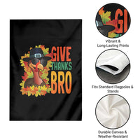 Funny Thanksgiving Turkey Garden Flag Give Thanks Bro Fall Season - Wonder Print Shop