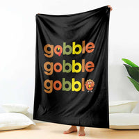 Funny Thanksgiving Turkey Gobble Throw Blanket Fall Season - Wonder Print Shop