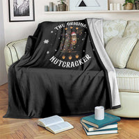 Funny Christmas Squirrel Throw Blanket The Original Nutcracker Snowflake Xmas Neon Light - Wonder Print Shop