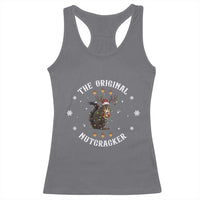 Funny Christmas Squirrel Racerback Tank Top The Original Nutcracker Snowflake Xmas Neon Light - Wonder Print Shop