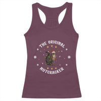 Funny Christmas Squirrel Racerback Tank Top The Original Nutcracker Snowflake Xmas Neon Light - Wonder Print Shop