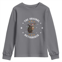 Funny Christmas Squirrel Youth Sweatshirt The Original Nutcracker Snowflake Xmas Neon Light - Wonder Print Shop