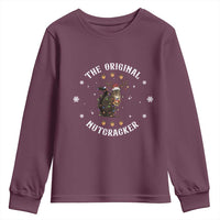 Funny Christmas Squirrel Youth Sweatshirt The Original Nutcracker Snowflake Xmas Neon Light - Wonder Print Shop