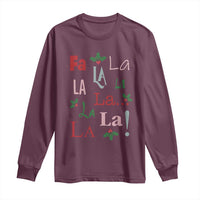 Funny Fa La La 8 Christmas Carol Song Long Sleeve Shirt Holiday Mistletoe