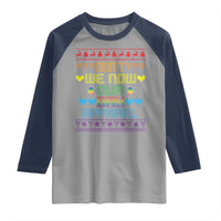 Funny LGBT Christmas Raglan Shirt Don't We Now Our Gay Apparel Rainbow Unicorn - Wonder Print Shop
