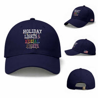 Funny Feminist LGBT Christmas Baseball Cap Holiday Lights And Equal Rights Led Lights