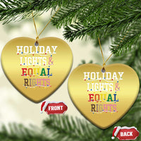 Funny Feminist LGBT Xmas Christmas Ornament Holiday Lights And Equal Rights Led Lights - Wonder Print Shop