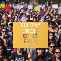 Funny Feminist LGBT Christmas Protest Sign Holiday Lights And Equal Rights Led Lights - Wonder Print Shop