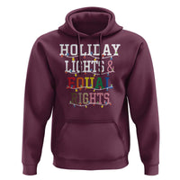 Funny Feminist LGBT Christmas Hoodie Holiday Lights And Equal Rights Led Lights