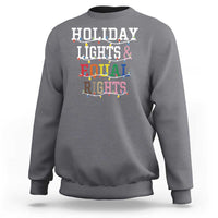 Funny Feminist LGBT Christmas Sweatshirt Holiday Lights And Equal Rights Led Lights - Wonder Print Shop