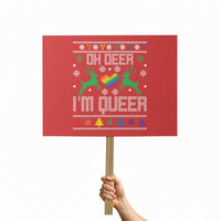 Funny LGBT Christmas Protest Sign Oh Deer I'm Queer Rainbow LGBT Flag - Wonder Print Shop