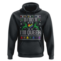 Funny LGBT Christmas Hoodie Oh Deer I'm Queer Rainbow LGBT Flag