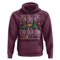 Funny LGBT Christmas Hoodie Oh Deer I'm Queer Rainbow LGBT Flag