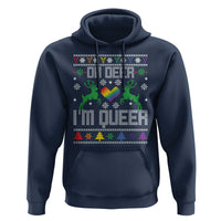 Funny LGBT Christmas Hoodie Oh Deer I'm Queer Rainbow LGBT Flag
