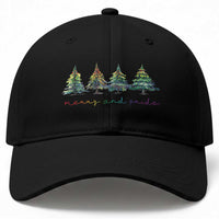 Funny Christmas LGBT Baseball Cap Merry And Pride Rainbow Xmas Tree