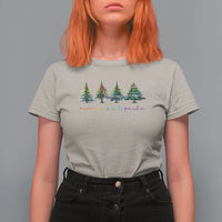 Funny Christmas LGBT T Shirt For Women Merry And Pride Rainbow Xmas Tree - Wonder Print Shop