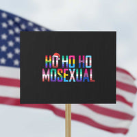 Funny LGBT Christmas Protest Sign Ho Ho Ho Mosexual LGBT Flag - Wonder Print Shop