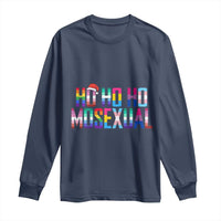 Funny LGBT Christmas Long Sleeve Shirt Ho Ho Ho Mosexual LGBT Flag