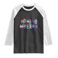 Funny LGBT Christmas Raglan Shirt Ho Ho Ho Mosexual LGBT Flag - Wonder Print Shop