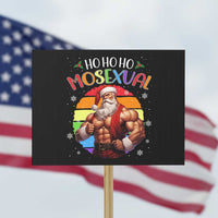 Funny Christmas LGBT Protest Sign Ho Ho Ho Mosexual Rainbow Santa - Wonder Print Shop