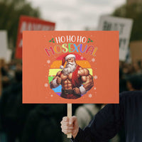 Funny Christmas LGBT Protest Sign Ho Ho Ho Mosexual Rainbow Santa - Wonder Print Shop