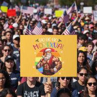 Funny Christmas LGBT Protest Sign Ho Ho Ho Mosexual Rainbow Santa - Wonder Print Shop