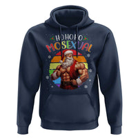 Funny Christmas LGBT Hoodie Ho Ho Ho Mosexual Rainbow Santa