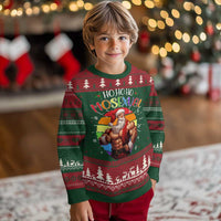 Funny Xmas LGBT Ugly Christmas Sweater Ho Ho Ho Mosexual Rainbow Santa - Wonder Print Shop