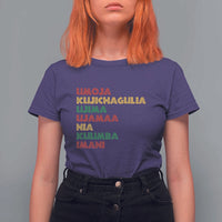 Seven Principles Of Kwanzaa African Nguzo Saba T Shirt For Women - Wonder Print Shop