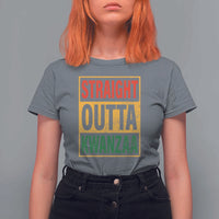 Funny Straight Outta Kwanzaa African American Heritage T Shirt For Women - Wonder Print Shop