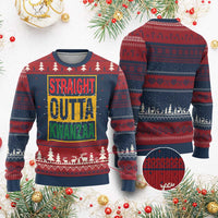 Funny Straight Outta Kwanzaa African American Heritage Ugly Christmas Sweater - Wonder Print Shop