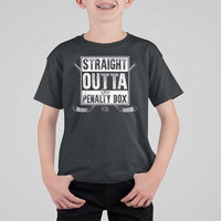 Funny Ice Hockey T Shirt For Kid Straight Outta The Penalty Box Vintage Ice Hockey Sticks - Wonder Print Shop