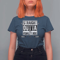 Funny Ice Hockey T Shirt For Women Straight Outta The Penalty Box Vintage Ice Hockey Sticks - Wonder Print Shop