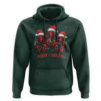 Funny Christmas Cajun Louisiana Hoodie Roux-Dolph Crawfish Reindeers Santa Hat