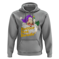 Funny Christmas Retro Cajun Louisiana Santa Hoodie Better Not Boude' New Orleans Saint Symbol