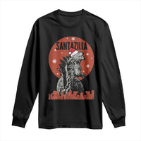 Funny Christmas Santa Godzilla Long Sleeve Shirt Santazilla Japanese Monster